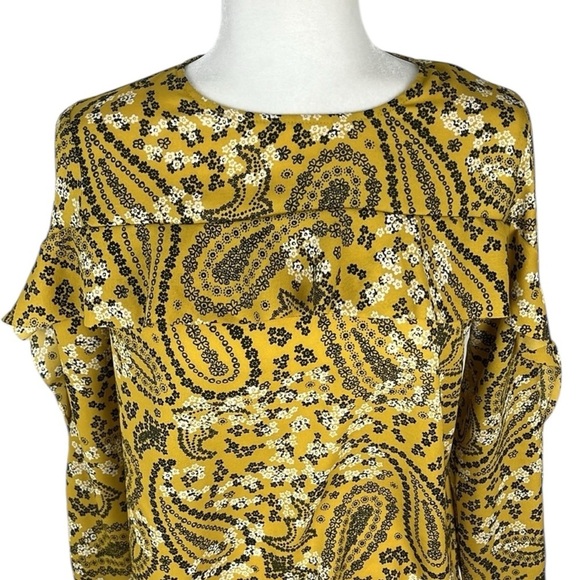 Abercrombie & Fitch Gold Floral Blouse Size XS - Picture 2 of 6